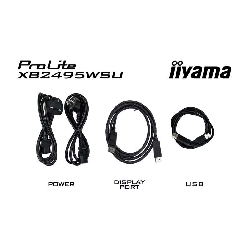 Monitors IIYAMA ProLite XB2495WSU-B1 24,1 collas (61,2 cm) 1920×1200 IPS Full HD, 4 ms, USB 3.2 centrmezgls, augstumā regulējams, skaļruņi