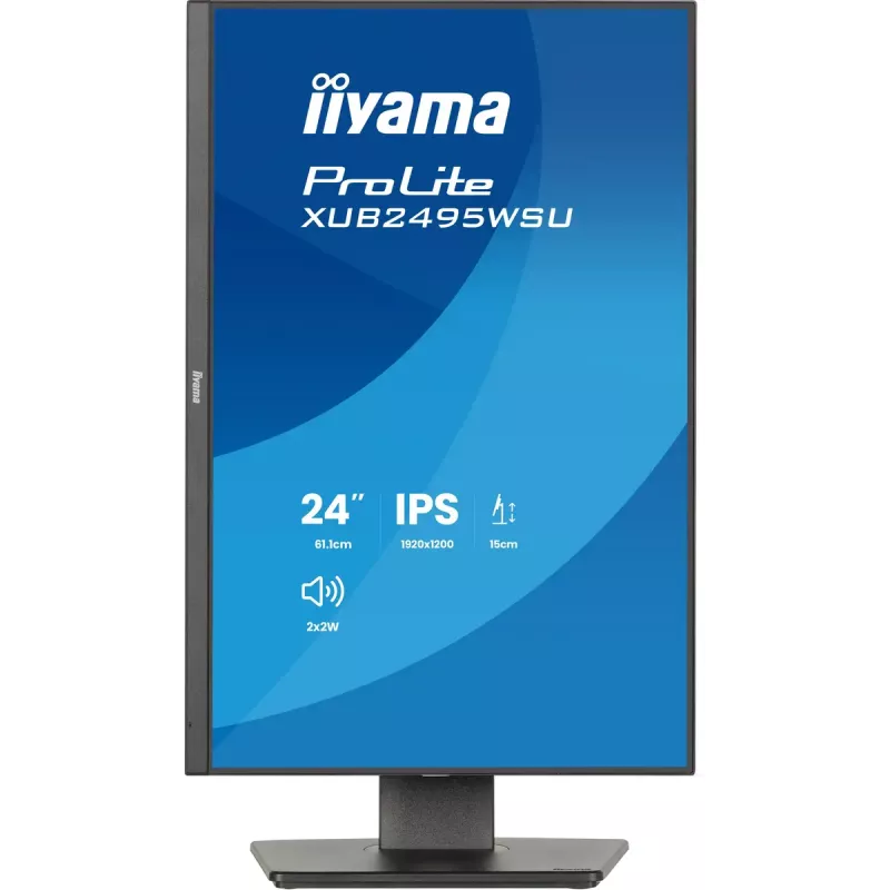 Monitors IIYAMA ProLite XB2495WSU-B1 24,1 collas (61,2 cm) 1920×1200 IPS Full HD, 4 ms, USB 3.2 centrmezgls, augstumā regulējams, skaļruņi