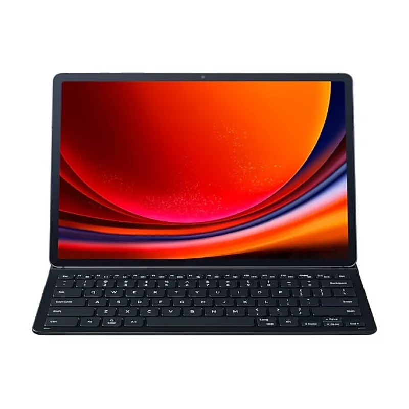 Planšetdatora tastatūra Samsung EF-DX810BBGGDE Galaxy Tab S9+ ierīcei — QWERTZ vācu izkārtojums, Pogo Pin dokstacija, melna