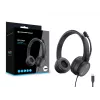 Austiņas CONCEPTRONIC POLONA05BC — Stereo USB-C, trokšņus slāpējošs mikrofons, apļveida, 2 m kabelis, 20–22000 Hz, melnas