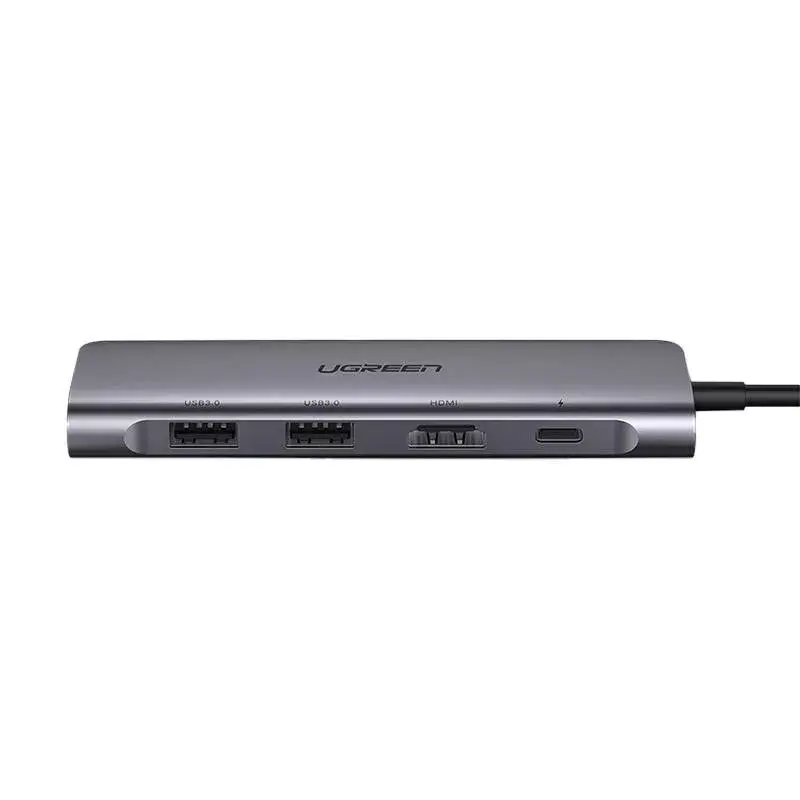 Ugreen 15214 klēpjdatora dokstacija / pieslēgvietu replikators Vadu USB 3.2 Gen 1 (3.1 Gen 1) Type-C Ceriņu, Metālisks