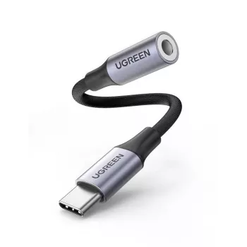 Ugreen 80154 mobilā tālruņa kabelis melns, pelēks USB C 3.5 mm