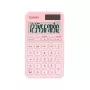 Kompakts kabatas kalkulators CASIO SL-310YC — 10 cipari, baterija/saule, nodokļu un peļņas aprēķins, gaiši rozā