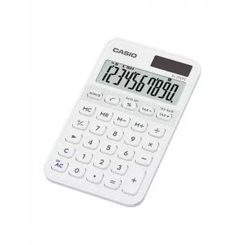 Kalkulators CASIO SL-310YC kabatas pamata, 10 ciparu, baterija/saules, balts