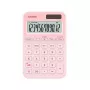 Galda pamatkalkulators CASIO MS-20YC — 12 ciparu, nodokļu un peļņas funkcijas, baterija/saules enerģija, gaiši rozā
