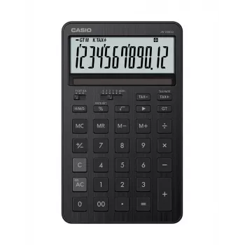 Galda kalkulators CASIO JW-200DQ – Pamata, 12 ciparu, nodokļu un peļņas funkcijas, baterija/saule, melns