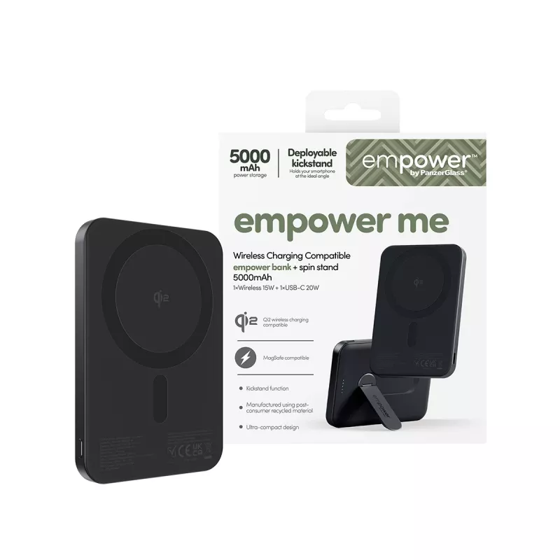 PanzerGlass empower™ by ® empower™ Bank w. Spin Stand | 5000mAh | Space Melns