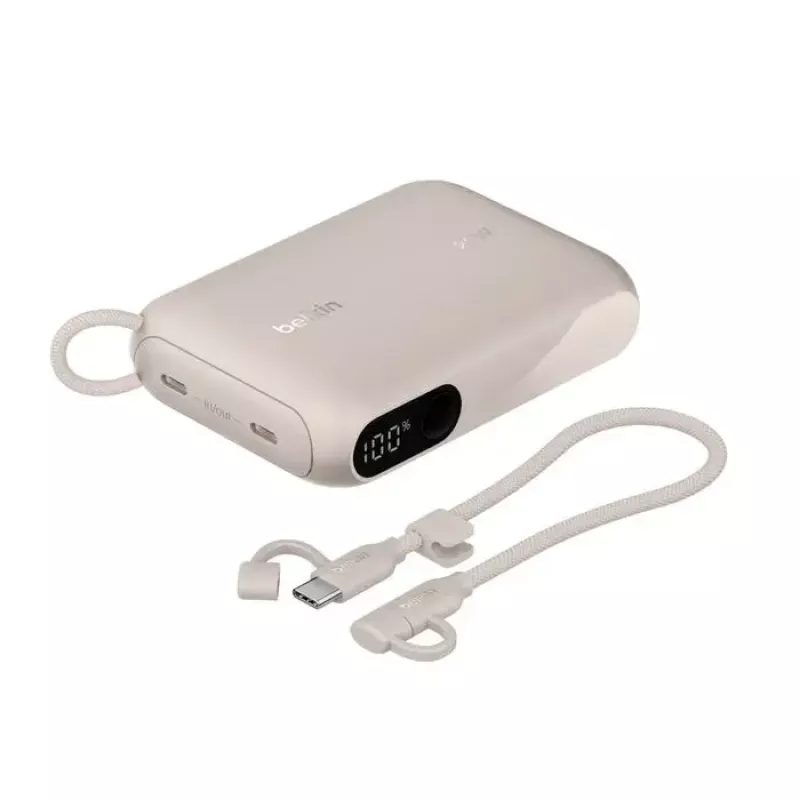 Pārnēsājams ārējais akumulators Belkin BPB027hqSD 10000 mAh, Smilšu krāsa, 2 × USB‑C porti