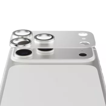 Kameras aizsargs PanzerGlass Fender iPhone 17 Pro — sudraba, silikons, izturīgs pret skrāpējumiem un triecieniem