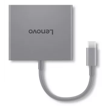 Lenovo GX91R64790 klēpjdatora dokstacija/portu replikators, vadu, USB 3.2 Gen 1 (3.1 Gen 1) Type-C, pelēks