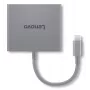 Lenovo GX91R64790 klēpjdatora dokstacija/portu replikators, vadu, USB 3.2 Gen 1 (3.1 Gen 1) Type-C, pelēks