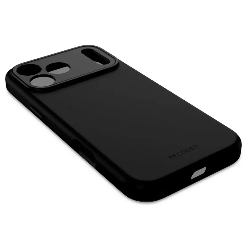 Decoded silikona aizmugures vāciņš Apple iPhone 17 Pro Max — saderīgs ar 6,9 collu (17,5 cm), melns, mikrošķiedra/PU