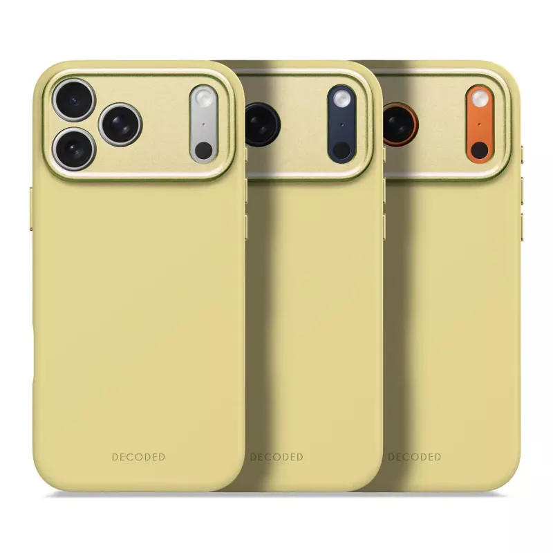 Decoded silikona aizmugures vāciņš Apple iPhone 17 Pro Max, saderīgs ar 6,9 collu (17,5 cm) ekrāniem, dzeltens