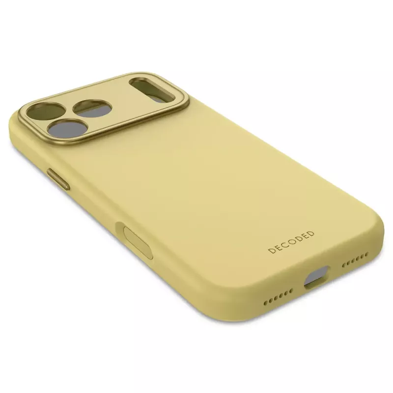 Decoded silikona aizmugures vāciņš Apple iPhone 17 Pro Max, saderīgs ar 6,9 collu (17,5 cm) ekrāniem, dzeltens