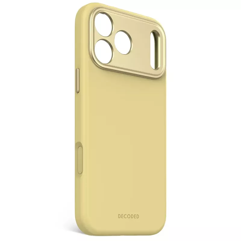 Decoded silikona aizmugures vāciņš Apple iPhone 17 Pro Max, saderīgs ar 6,9 collu (17,5 cm) ekrāniem, dzeltens