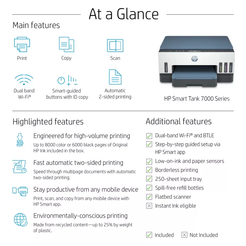 HP Smart Tank printeris, termiskā tintes druka, krāsu druka, 4800 x 1200 DPI, A4, tiešā druka, pelēks