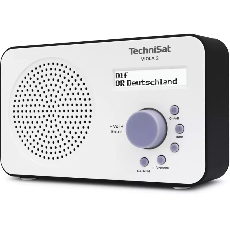 Pārnēsājams digitālais radio TECHNISAT 0000/3906 — DAB/DAB+/FM, 1 W RMS, LCD, 3,5 mm, balts/melns, 0,338 kg