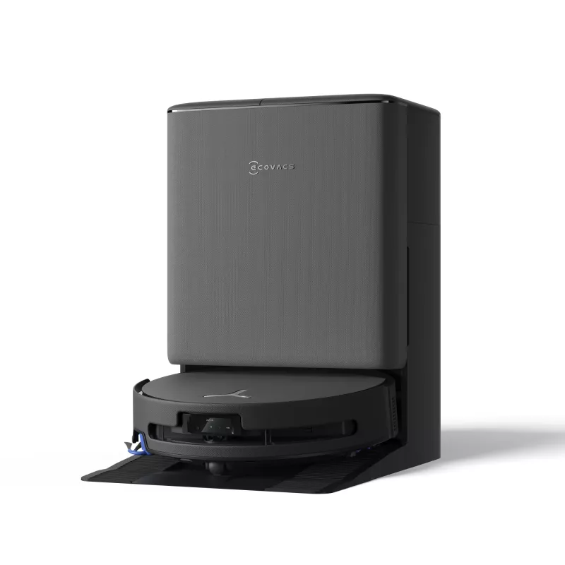 Robotu putekļsūcējs Ecovacs DEEBOT T90 PRO OMNI — bezmaisa 0,25 L putekļu tvertne, 350 min darbības laiks, Li‑Ion 4000 mAh, melns