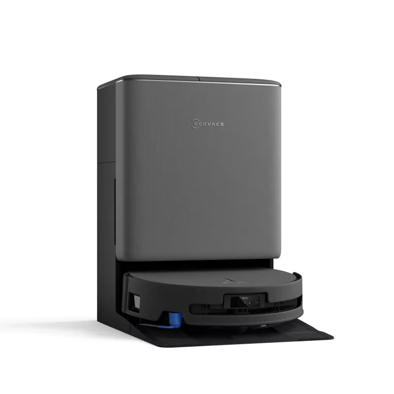 Robotu putekļsūcējs Ecovacs DEEBOT T90 PRO OMNI — bezmaisa 0,25 L putekļu tvertne, 350 min darbības laiks, Li‑Ion 4000 mAh, melns