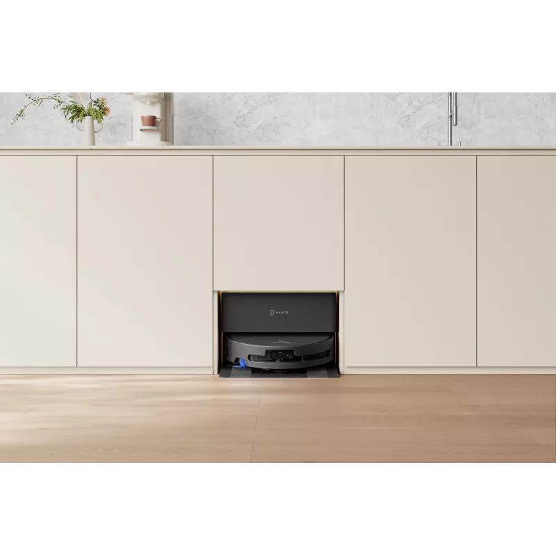 Robotu putekļsūcējs Ecovacs DEEBOT T90 PRO OMNI — bezmaisa 0,25 L putekļu tvertne, 350 min darbības laiks, Li‑Ion 4000 mAh, melns