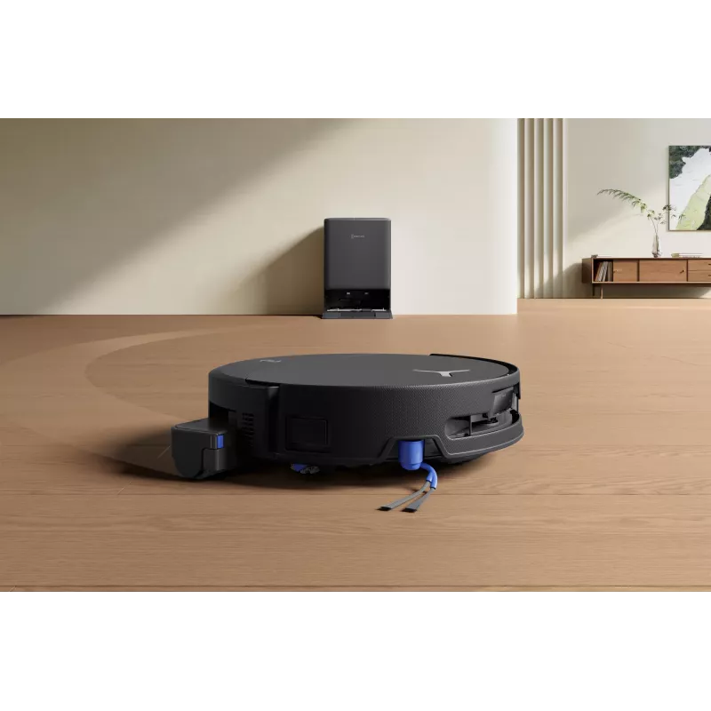 Robotu putekļsūcējs Ecovacs DEEBOT T90 PRO OMNI — bezmaisa 0,25 L putekļu tvertne, 350 min darbības laiks, Li‑Ion 4000 mAh, melns