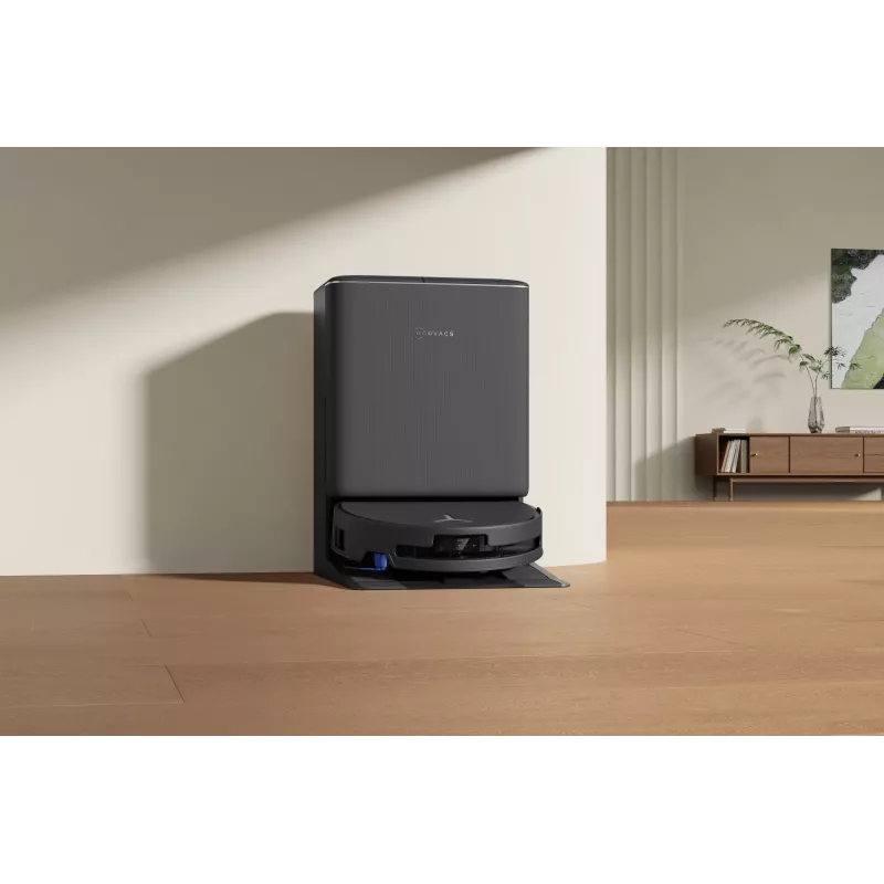 Robotu putekļsūcējs Ecovacs DEEBOT T90 PRO OMNI — bezmaisa 0,25 L putekļu tvertne, 350 min darbības laiks, Li‑Ion 4000 mAh, melns