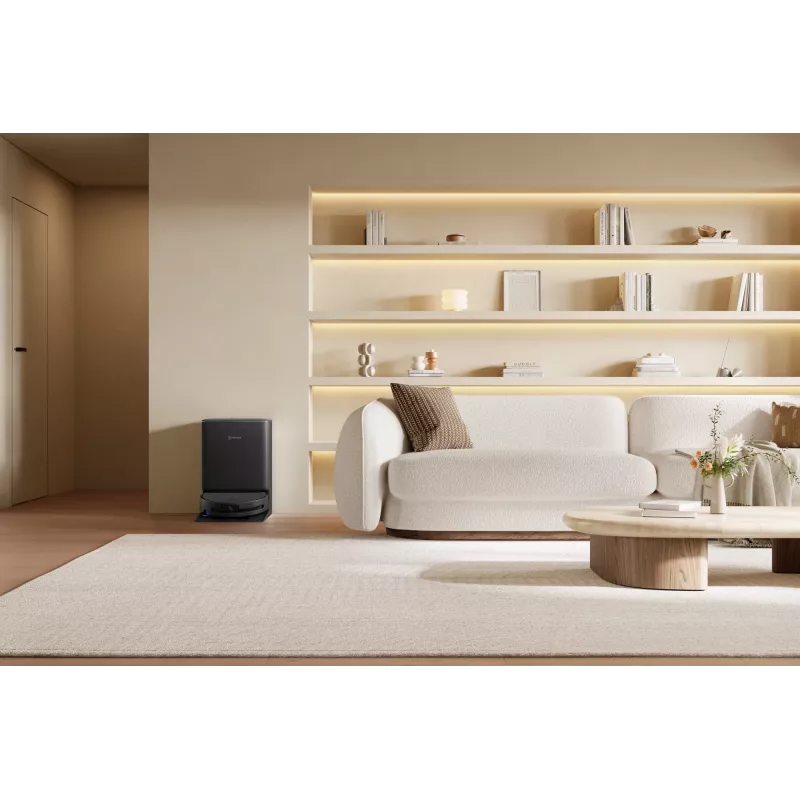 Robotu putekļsūcējs Ecovacs DEEBOT T90 PRO OMNI — bezmaisa 0,25 L putekļu tvertne, 350 min darbības laiks, Li‑Ion 4000 mAh, melns