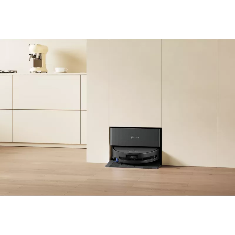 Robotu putekļsūcējs Ecovacs DEEBOT T90 PRO OMNI — bezmaisa 0,25 L putekļu tvertne, 350 min darbības laiks, Li‑Ion 4000 mAh, melns