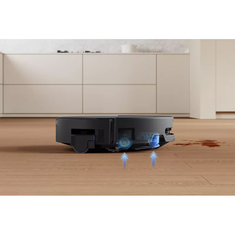 Robotu putekļsūcējs Ecovacs DEEBOT T90 PRO OMNI — bezmaisa 0,25 L putekļu tvertne, 350 min darbības laiks, Li‑Ion 4000 mAh, melns