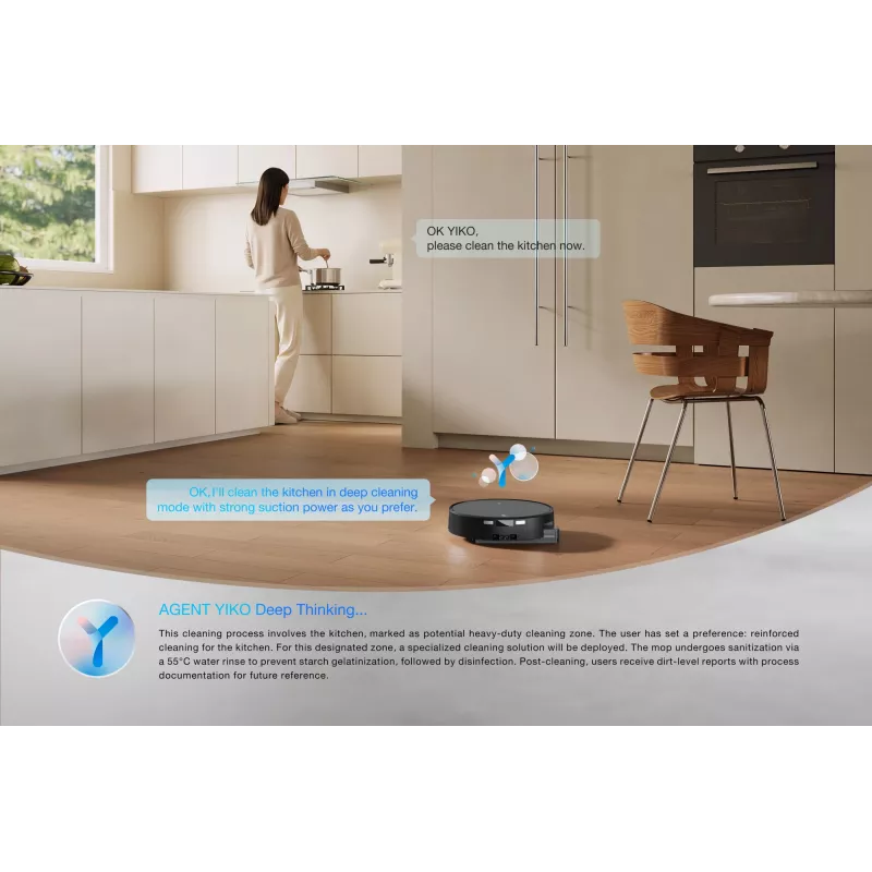 Robotu putekļsūcējs Ecovacs DEEBOT T90 PRO OMNI — bezmaisa 0,25 L putekļu tvertne, 350 min darbības laiks, Li‑Ion 4000 mAh, melns