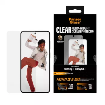 Ekrāna aizsargplēve PanzerGlass Samsung New Galaxy S 2026 Plus — Ultra‑Wide Fit, PET+Silicone, FASTFIT