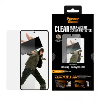 PanzerGlass ekrāna aizsargs Samsung New Galaxy S2026 Ultra — Ultra-plaša PET plēve, FASTFIT, caurspīdīga