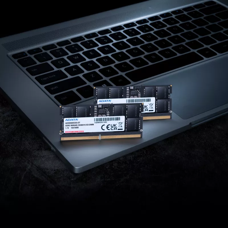 Klēpjdatora atmiņas modulis ADATA AD5S560048G-S 48 GB DDR5 5600 MT/s 262-pin SO-DIMM CAS46 1,1 V Melns