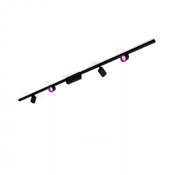 Smart lighting spot Philips Hue balta and colour ambience Perifo taisns ceiling base kit 4 spots Bluetooth Melns