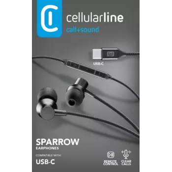 Cellularline SPARROW Stereo ievietojamās austiņas ar mikrofonu un tālvadību