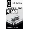 Cellularline Camera Lens Ring - iPhone 16/16 Plus Rūdītais stikls kameras aizsardzībai