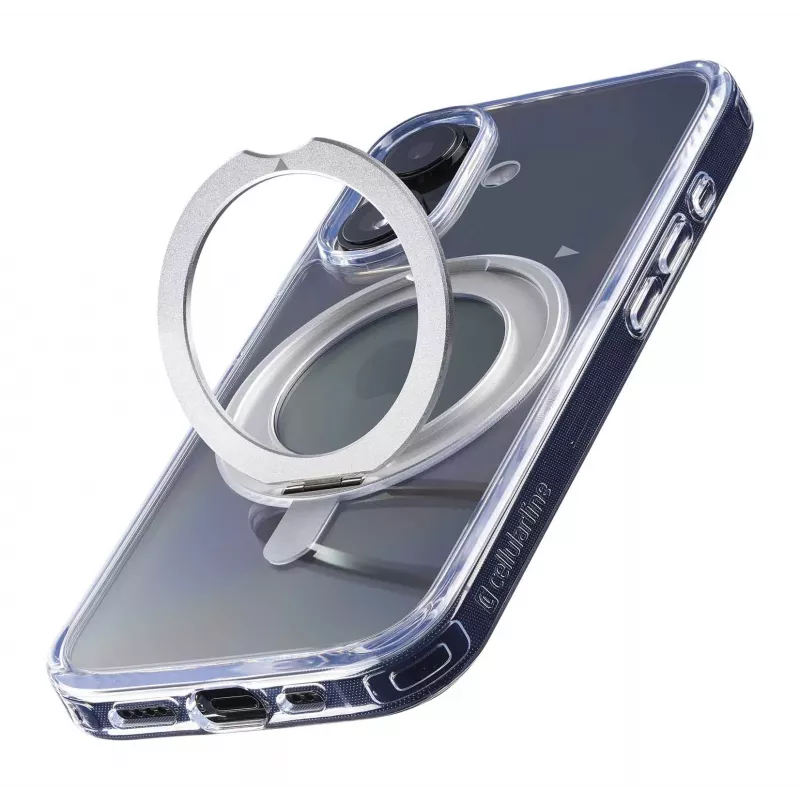 Cellularline Spin Mag - iPhone 16 vāciņš ar rotējošu gredzena turētāju, saderīgs ar MagSafe ekosistēmu