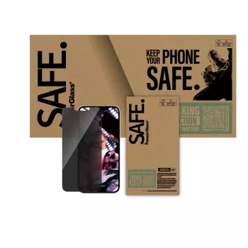 PanzerGlass SAFE. by ® privātuma ekrāna aizsargs iPhone 17e | 16e | 14 | 13 | 13 Pro | īpaši plats pārklājums