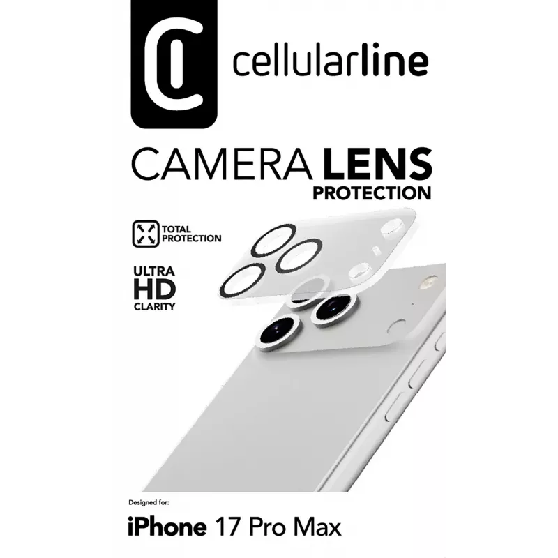 Cellularline Objektīva aizsargs - iPhone 17 Pro Max aizsardzība kamerai