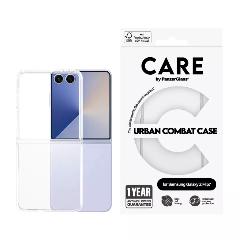 PanzerGlass CARE™ by ® Urban Combat vāciņš Transparent Samsung Galaxy Z Flip7