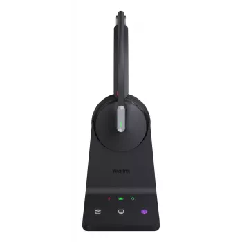 Bezvadu mono austiņa Yealink WH64 Teams — Bluetooth, supraaural, 20–20000 Hz, 150 m diapazons, melna