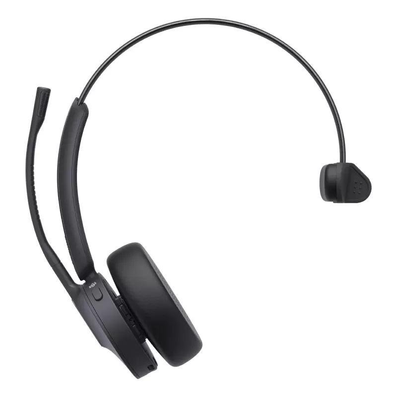 Bezvadu mono austiņa Yealink WH64 Teams — Bluetooth, supraaural, 20–20000 Hz, 150 m diapazons, melna