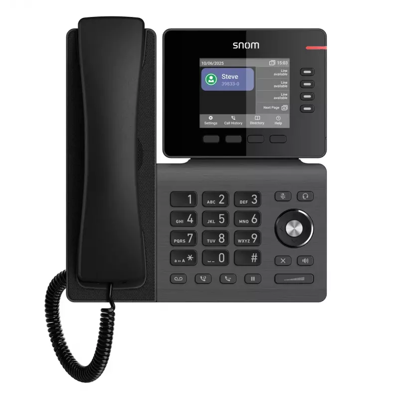 IP telefons Snom D810W — 3,36 collu IPS displejs, Gigabit Ethernet, Wi‑Fi (802.11a/b/g/n/ac), PoE, melns