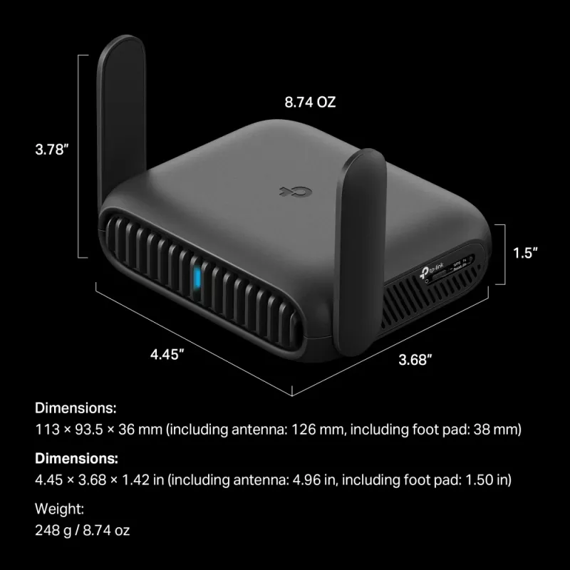 TP-Link BE3600 Wi-Fi 7 bezvadu maršrutētājs 2,5 gigabaitu Ethernet divjoslu (2,4 GHz / 5 GHz) melns
