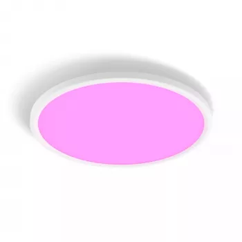 Griestu gaismeklis Philips Hue Devote plāns griestu gaismeklis M, apaļš LED 23 W, balts, Ø42,1 cm, universāla atrašanās vieta