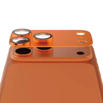 Kameras aizsargs PanzerGlass Fender iPhone 17 Pro — silikons, Cosmic oranža, izturīgs pret skrāpējumiem un triecieniem