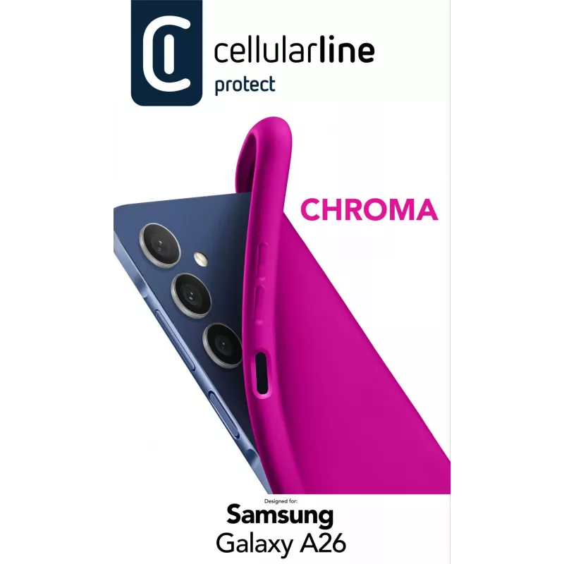 Cellularline Chroma - Galaxy A26 krāsains mīkstas gumijas maciņš, Cover, Samsung, Galaxy A26, 16,8 cm (6,6 collas), rozā