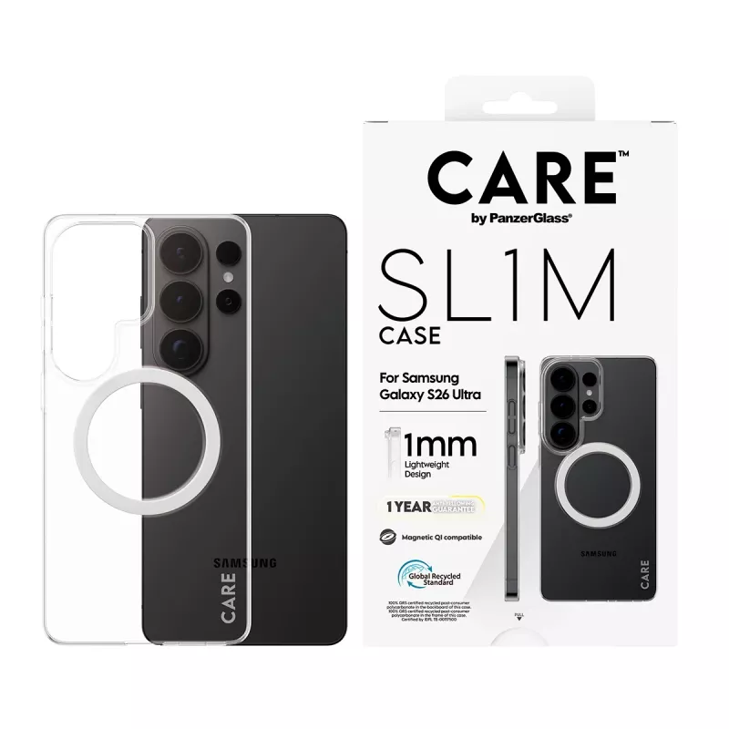 Phone case PanzerGlass CARE™ SL1M Transparent with Qi Samsung Galaxy S26 Ultra (6.9 inch)