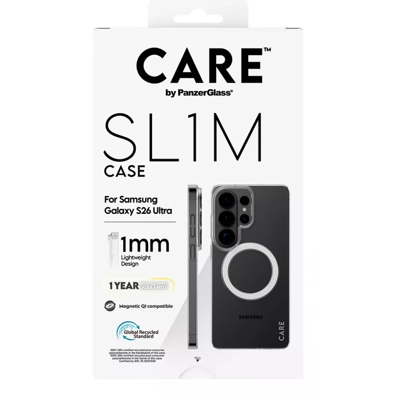 Phone case PanzerGlass CARE™ SL1M Transparent with Qi Samsung Galaxy S26 Ultra (6.9 inch)