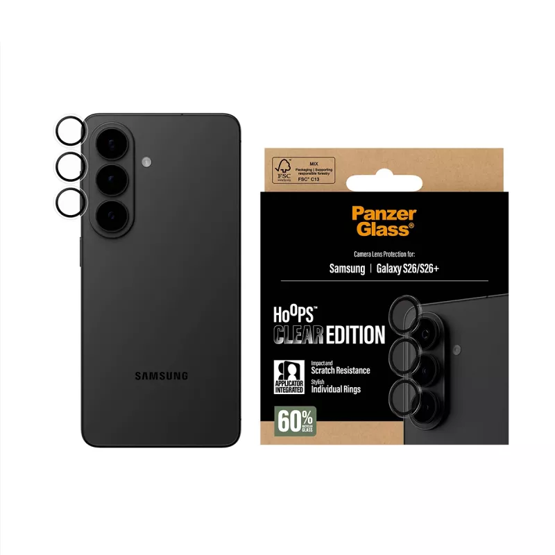 Kameras objektīva aizsargs PanzerGlass Hoops caurspīdīgs Samsung Galaxy S26 / S26+ (PG88885)